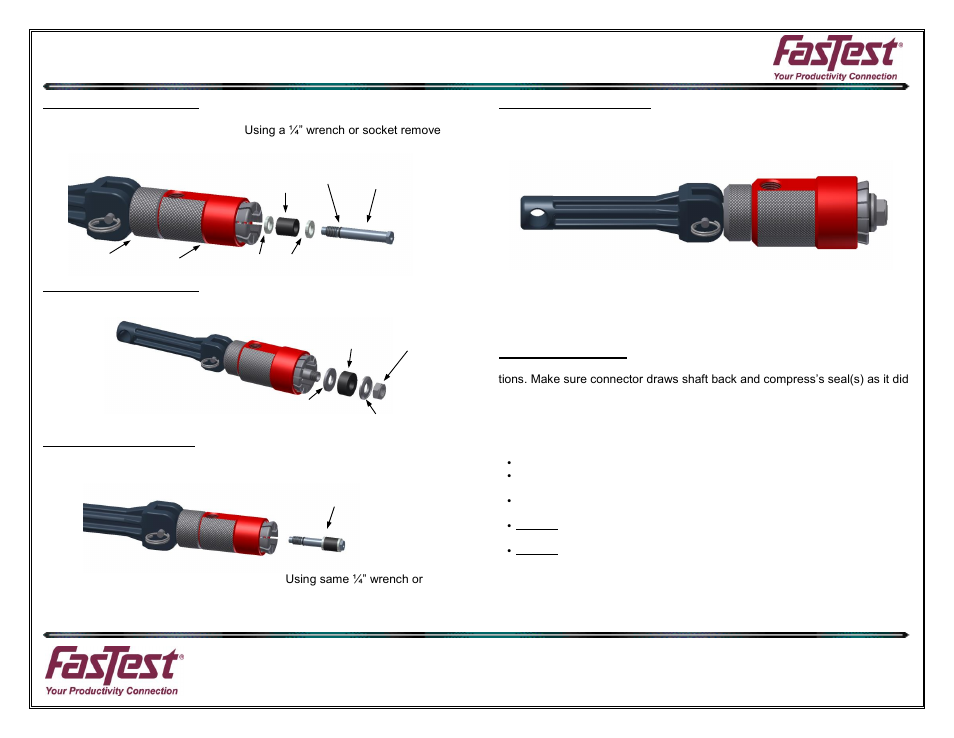 Seal replacement instructions, Zgx1 dis-assembly, Zgx2 dis-assembly | Zgx1 re-assembly, Zgx2 re-assembly | FasTest EZ Series - Grip & Seal Maintenance User Manual | Page 2 / 2