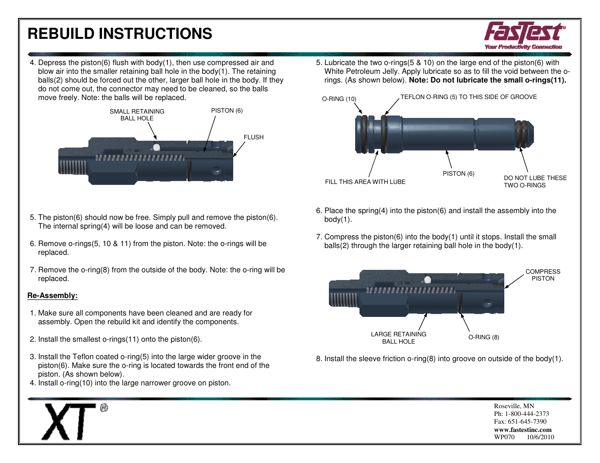 Rebuild instructions | FasTest XT Series Rebuild User Manual | Page 2 / 2