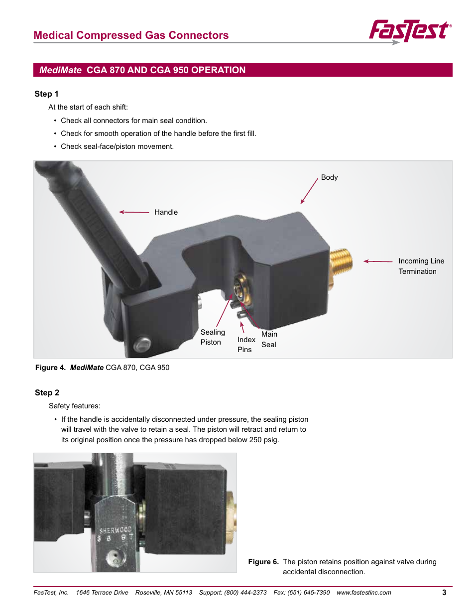 Medical compressed gas connectors | FasTest Compressed Gas Medical Connectors User Manual | Page 5 / 20