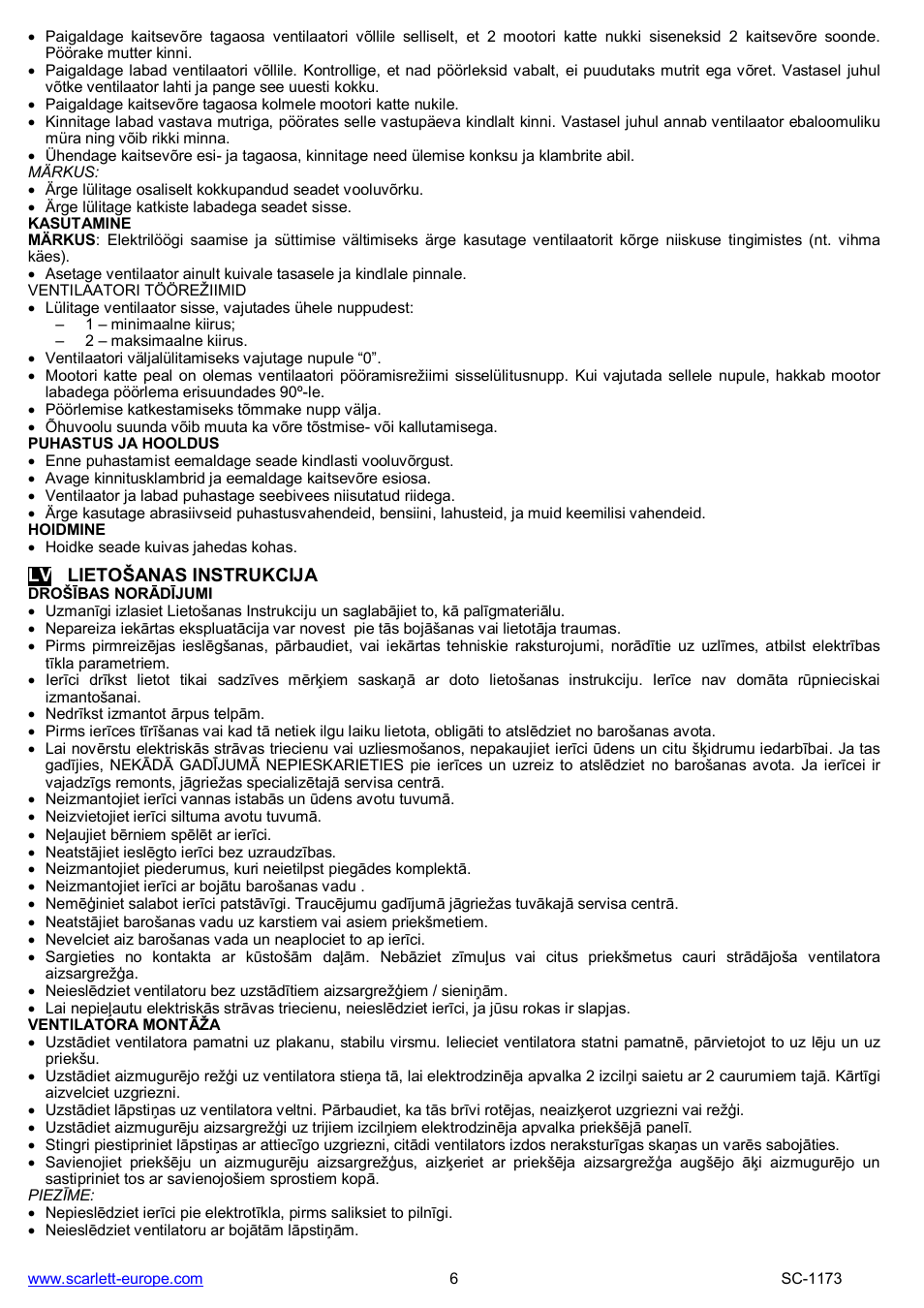 Scarlett SC-1173 User Manual | Page 6 / 8