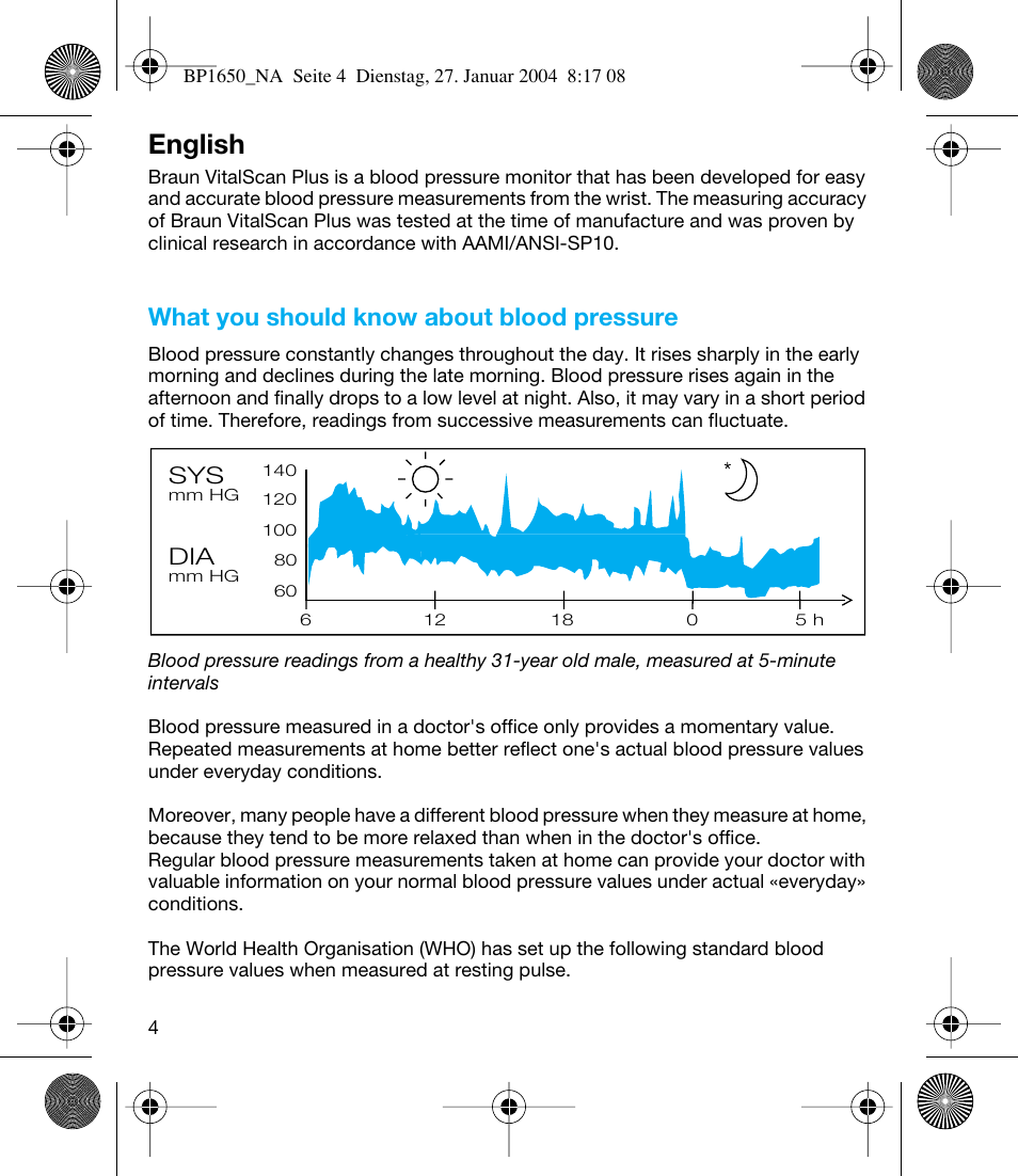 English, What you should know about blood pressure | Braun bp1600 User Manual | Page 4 / 39