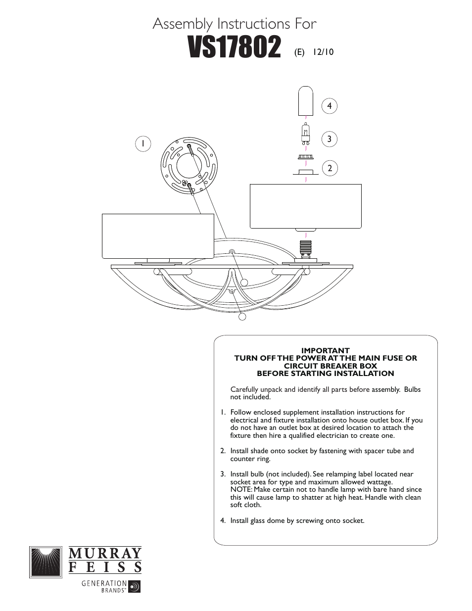 Feiss VS17802 User Manual | 1 page