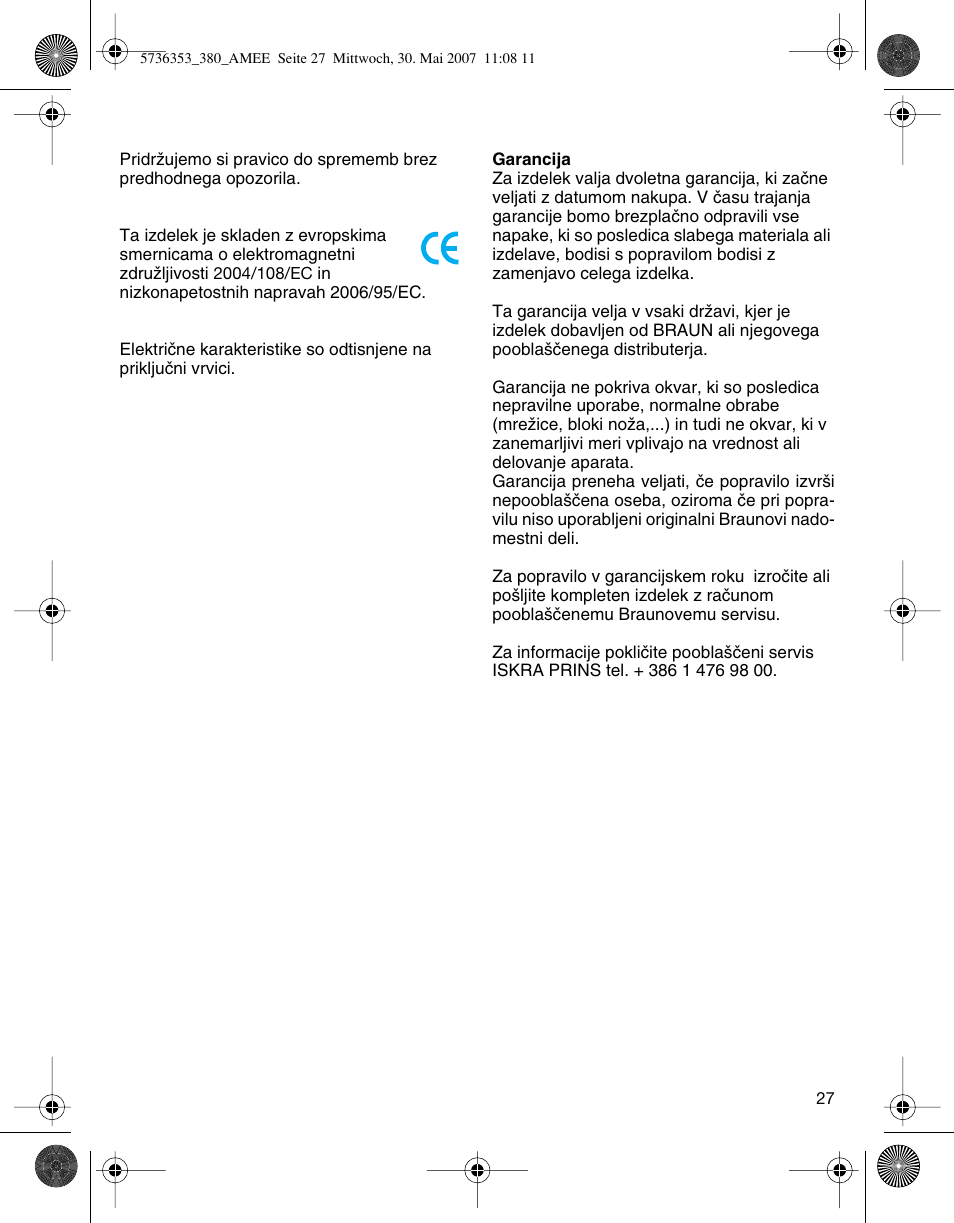 Braun 5736 User Manual | Page 27 / 40