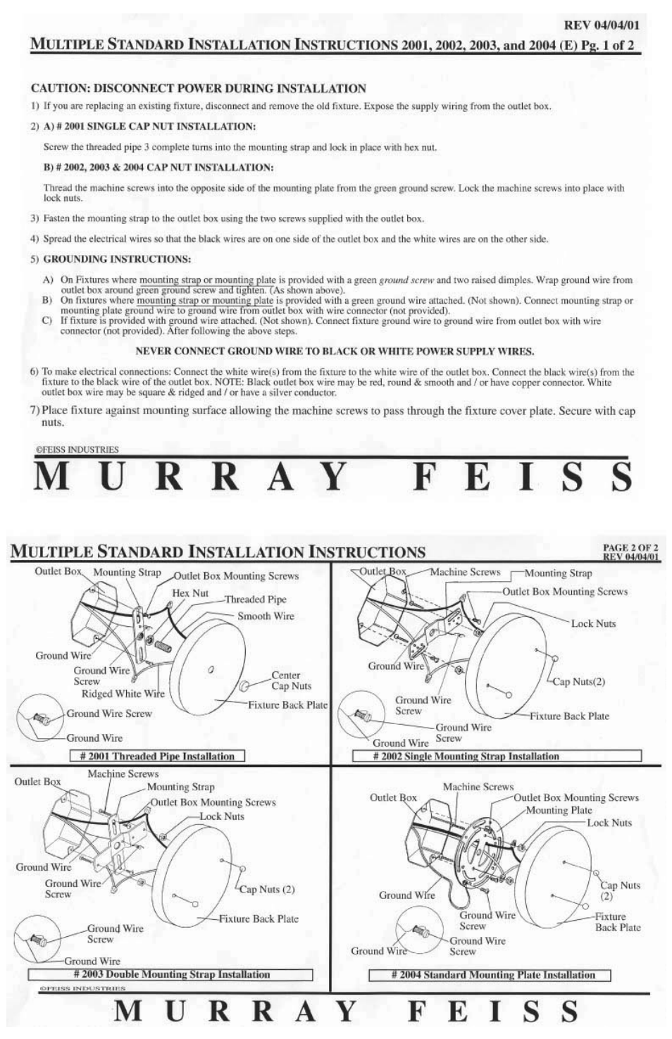 Feiss VS10706 User Manual | 2 pages