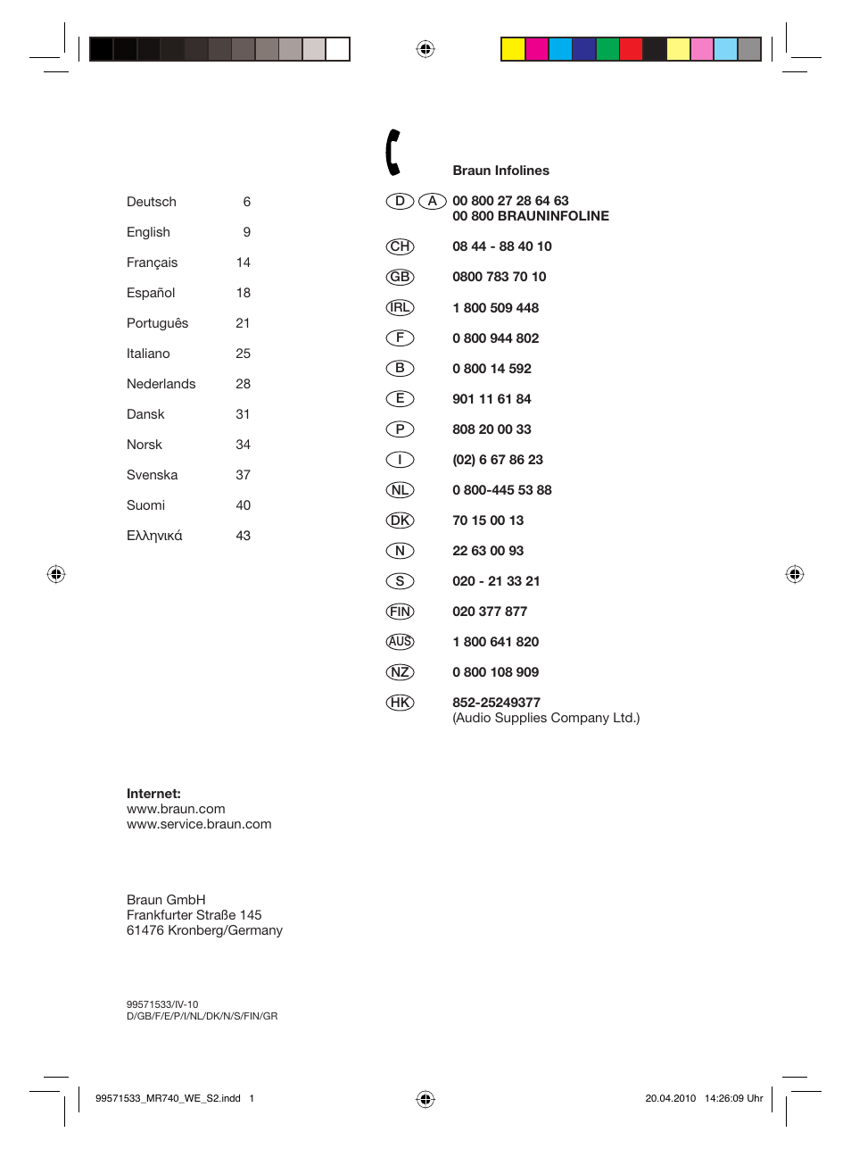 Braun Cordless Hand Processor MR 740 CC User Manual | Page 2 / 45