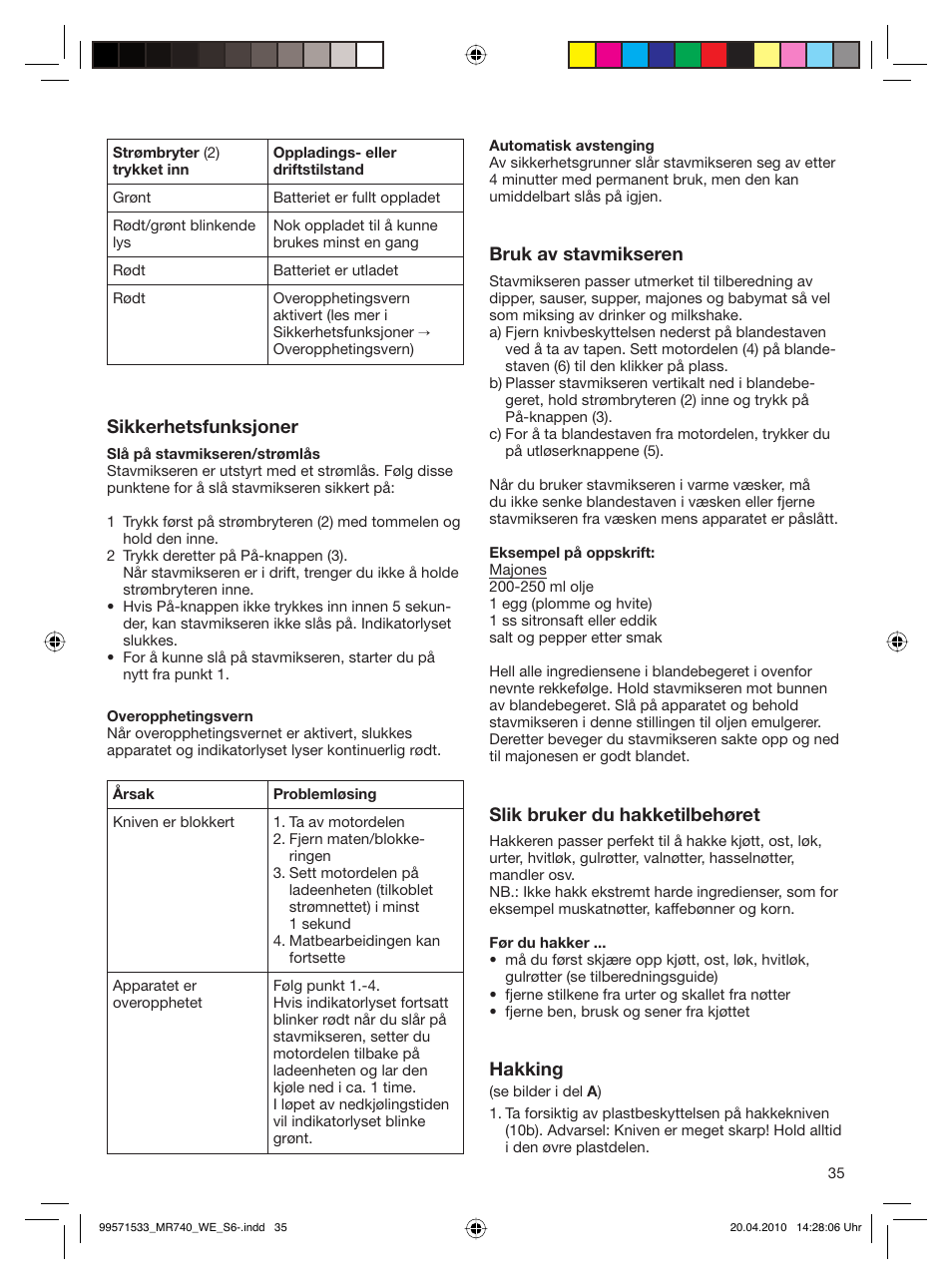 Braun Cordless Hand Processor MR 740 CC User Manual | Page 34 / 45