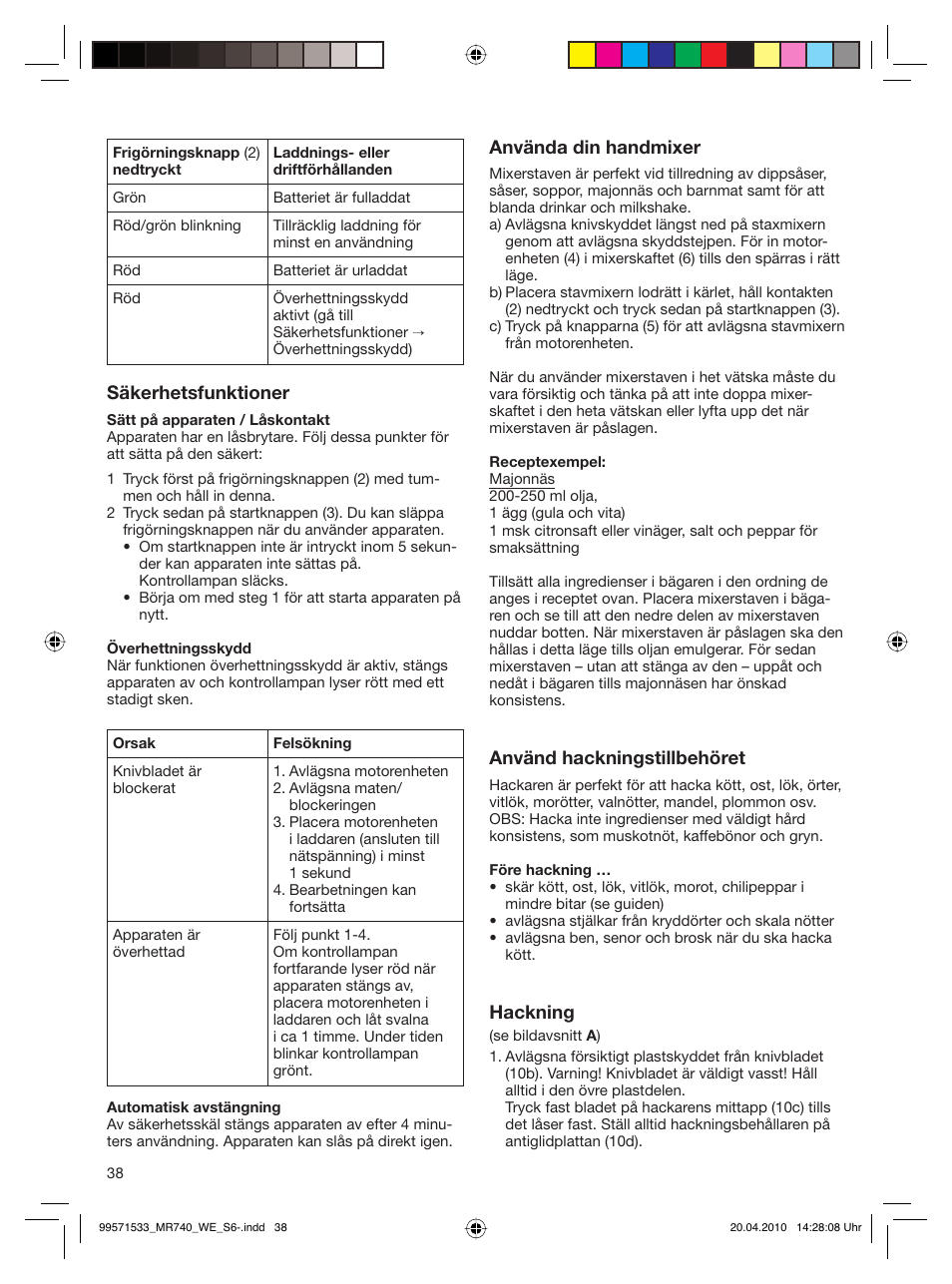 Braun Cordless Hand Processor MR 740 CC User Manual | Page 37 / 45