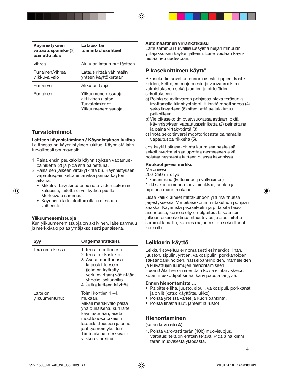 Braun Cordless Hand Processor MR 740 CC User Manual | Page 40 / 45