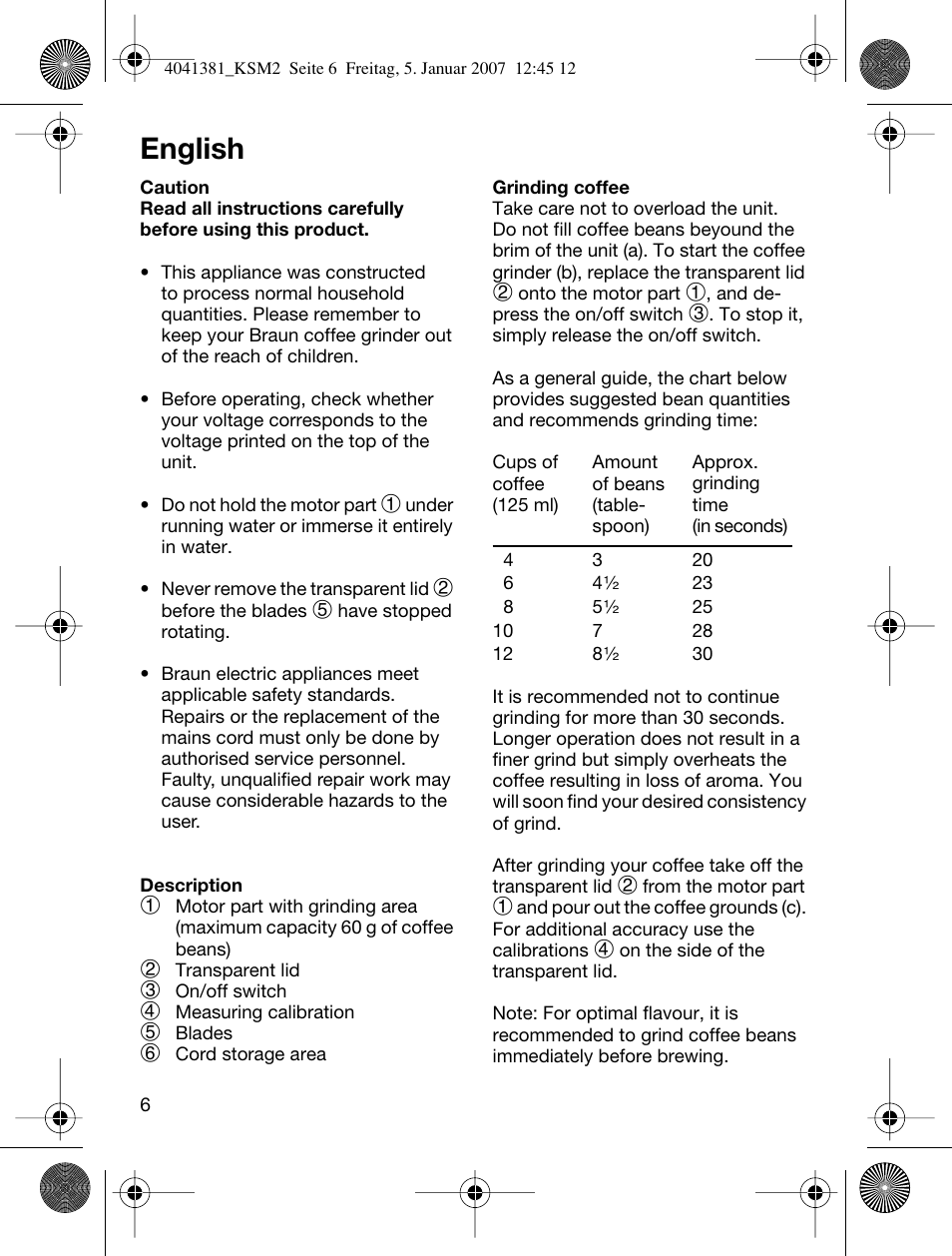 English | Braun 4041 User Manual | Page 6 / 43