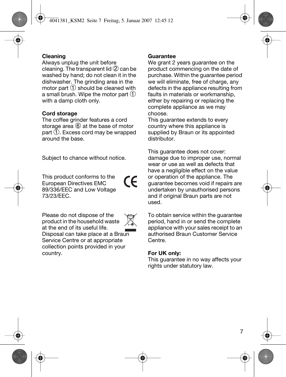Braun 4041 User Manual | Page 7 / 43
