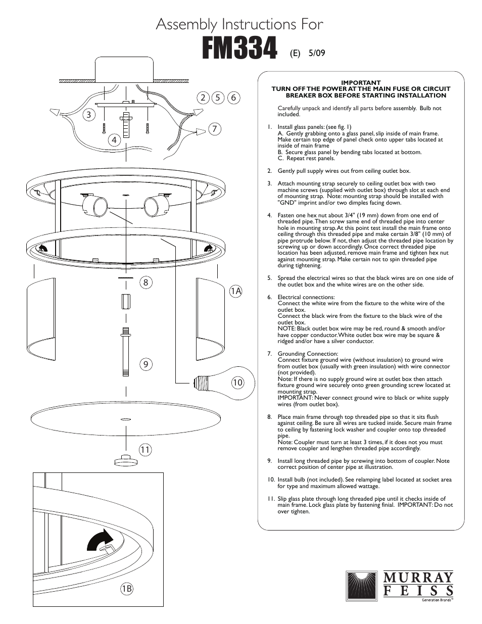 Feiss FM334 User Manual | 1 page