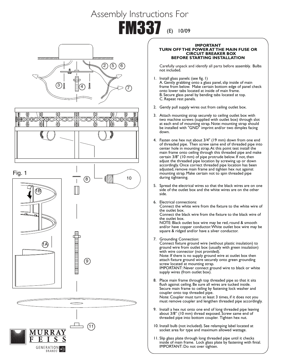 Feiss FM337 User Manual | 1 page