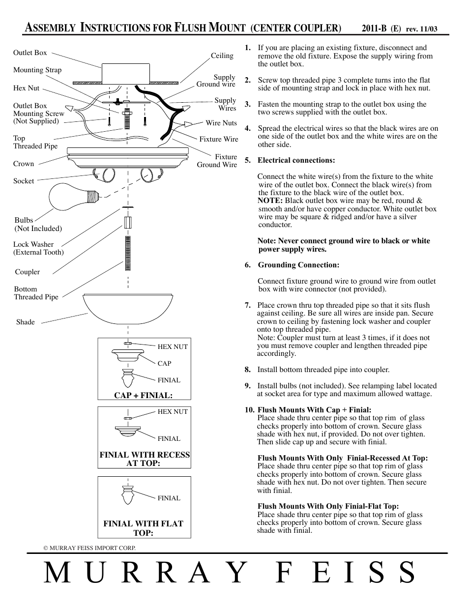 Feiss FM266 User Manual | 1 page