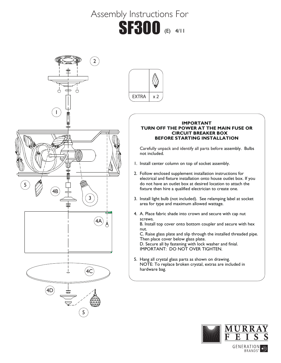Feiss SF300 User Manual | 1 page
