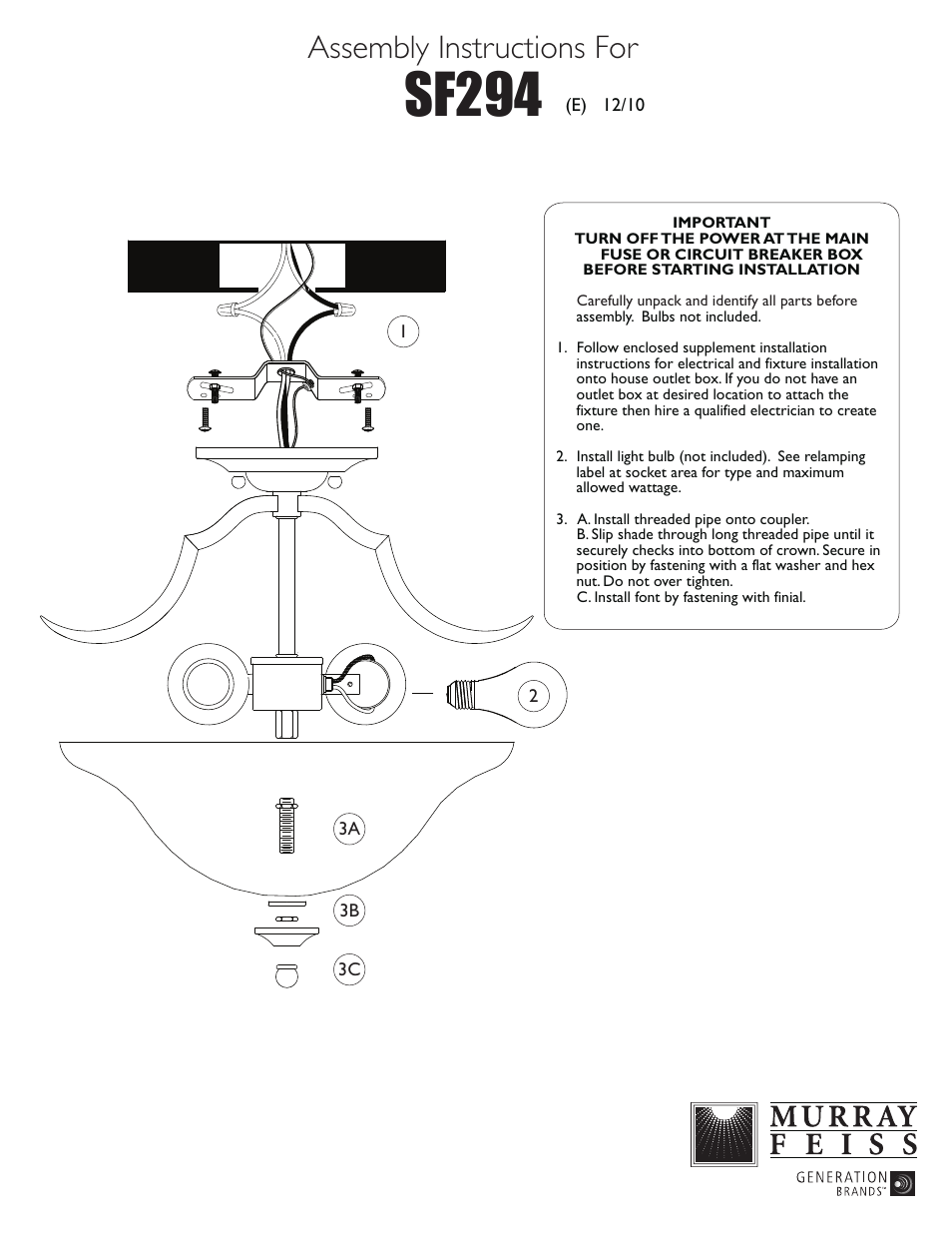 Feiss SF294 User Manual | 1 page