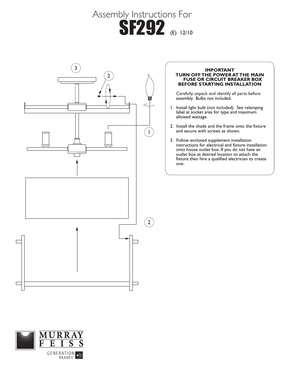 Feiss SF292 User Manual | 1 page