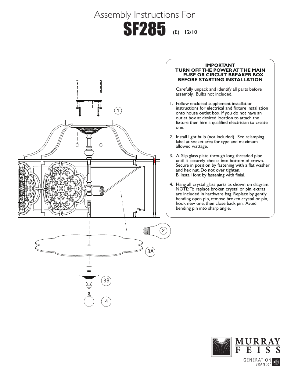 Feiss SF285 User Manual | 1 page