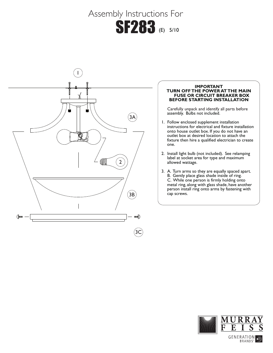 Feiss SF283 User Manual | 1 page