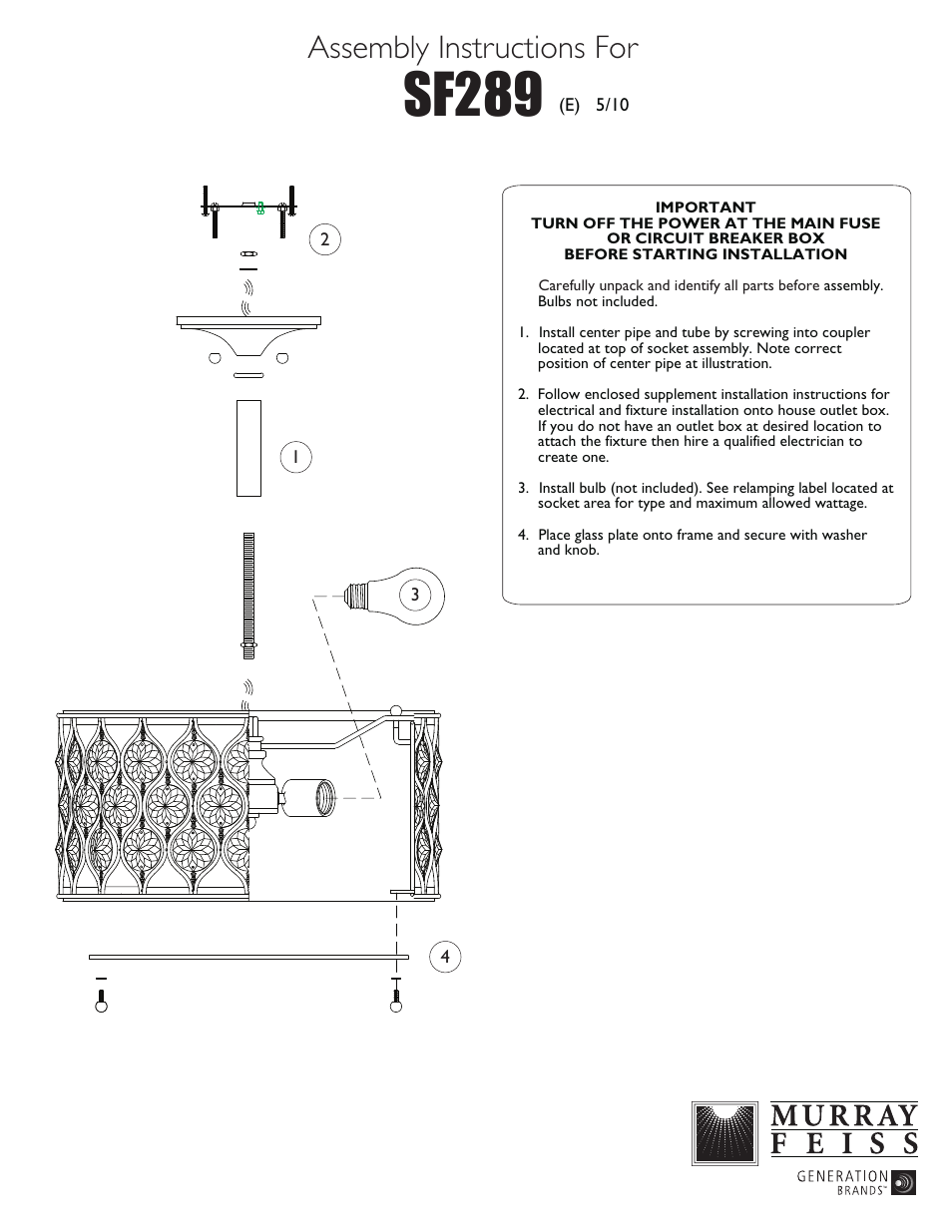 Feiss SF289 User Manual | 1 page