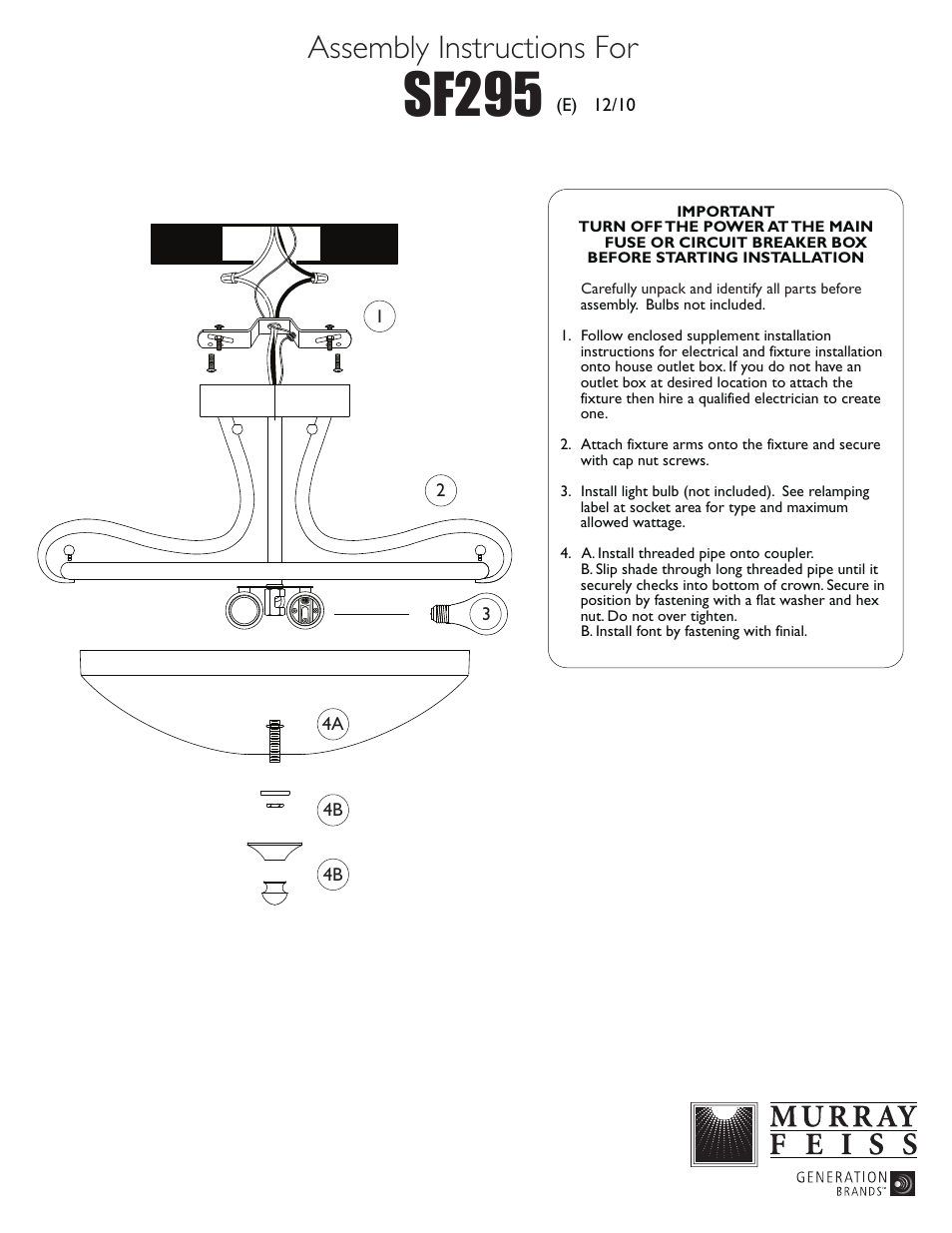 Feiss SF295 User Manual | 1 page