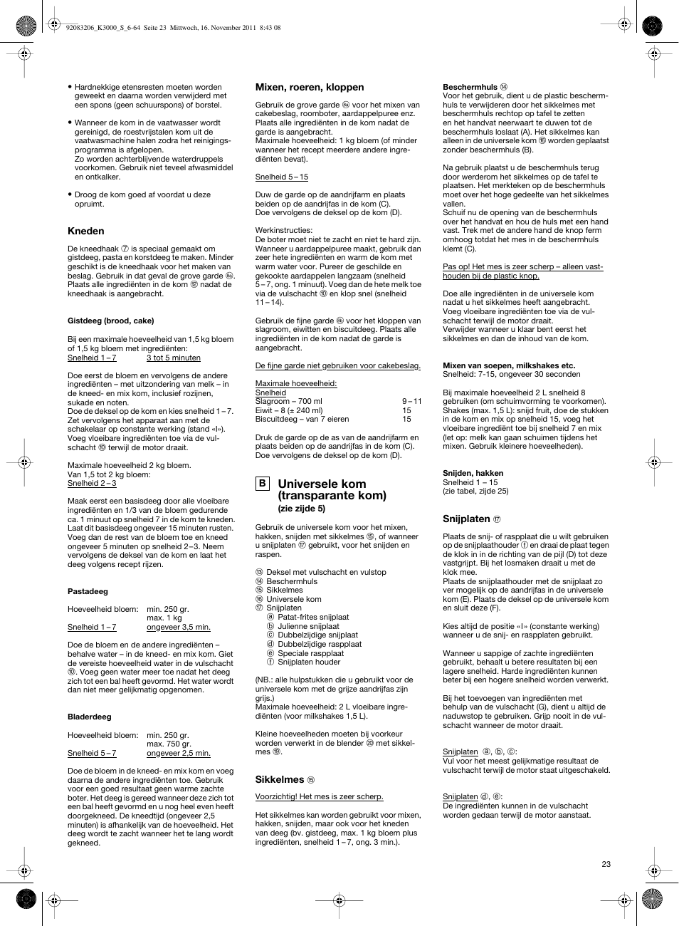 Universele kom (transparante kom) | Braun MULTIQUICK 7 K3000 User Manual | Page 22 / 61