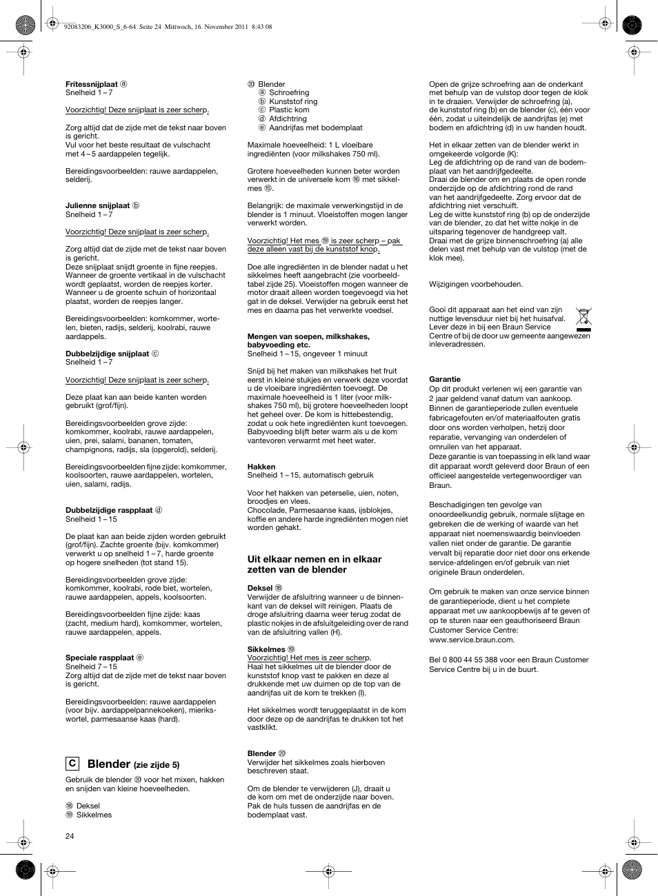 Blender | Braun MULTIQUICK 7 K3000 User Manual | Page 23 / 61