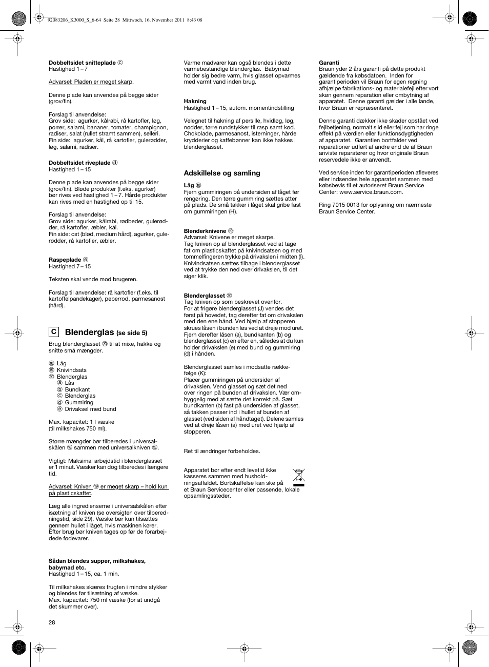 Blenderglas | Braun MULTIQUICK 7 K3000 User Manual | Page 27 / 61