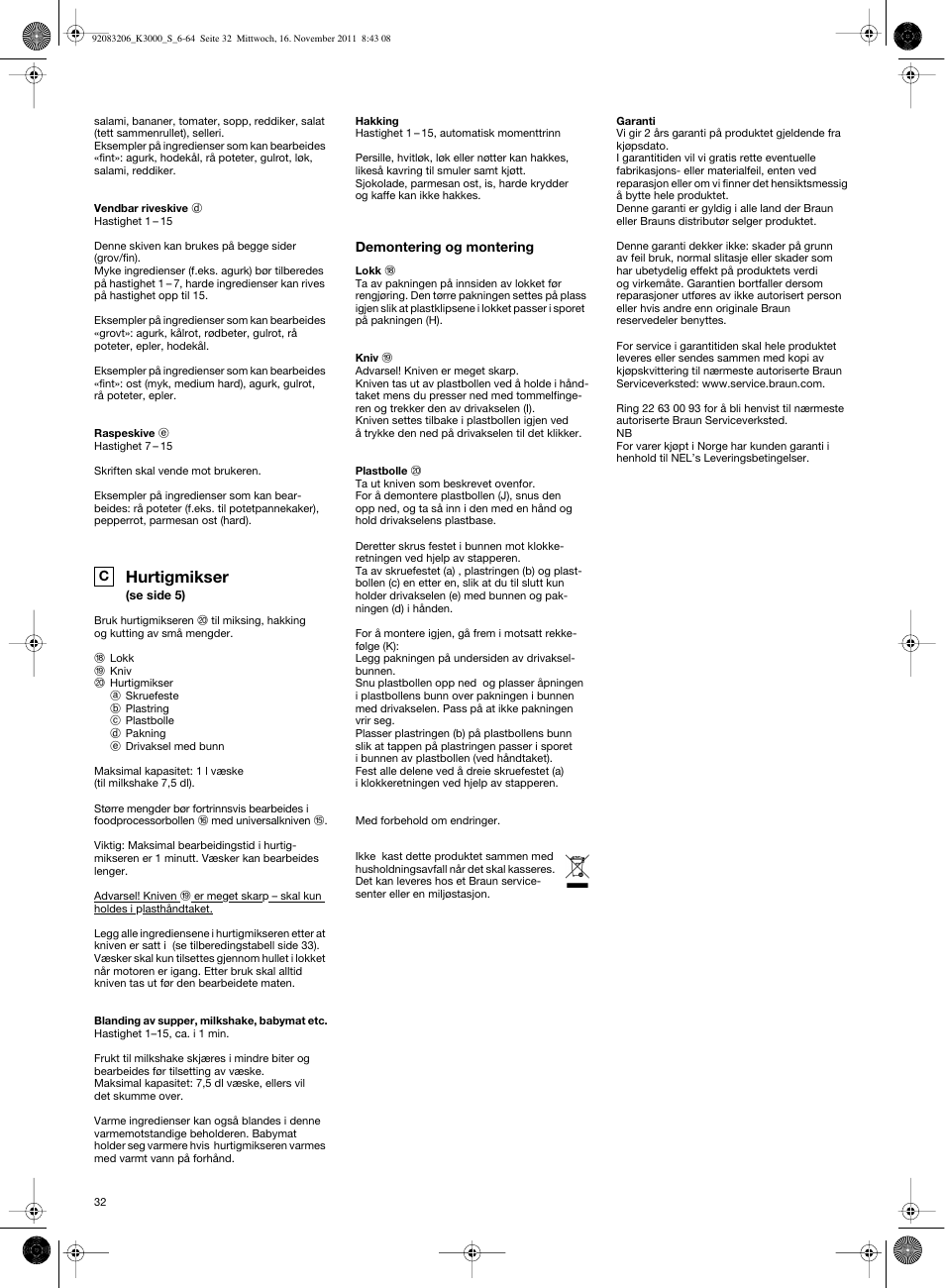 Hurtigmikser | Braun MULTIQUICK 7 K3000 User Manual | Page 31 / 61