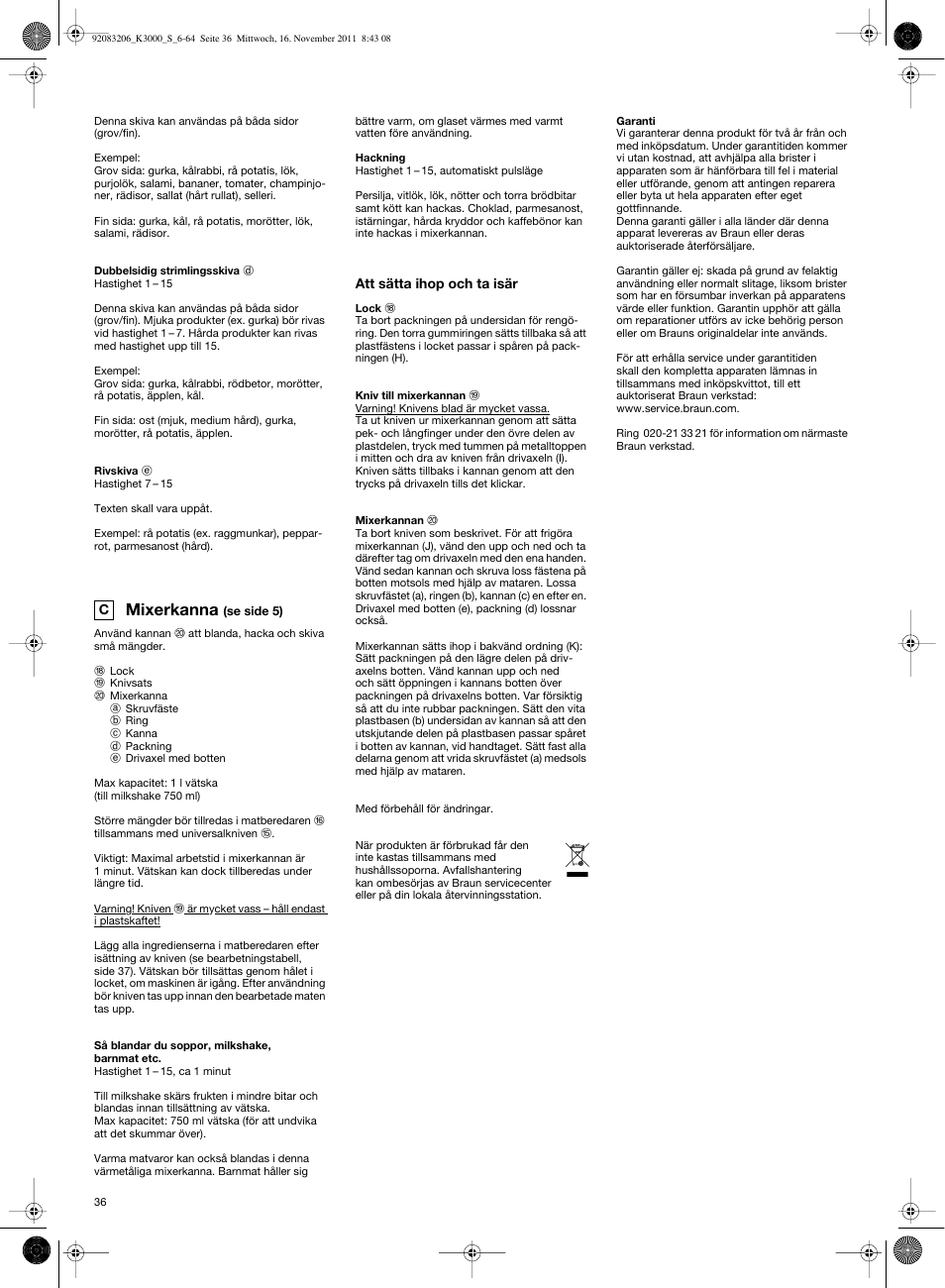 Mixerkanna | Braun MULTIQUICK 7 K3000 User Manual | Page 35 / 61