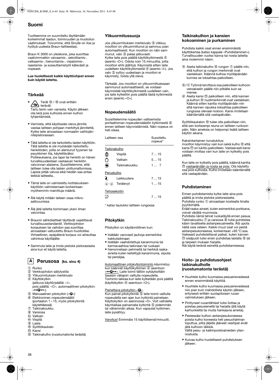 Perusosa, Suomi | Braun MULTIQUICK 7 K3000 User Manual | Page 37 / 61