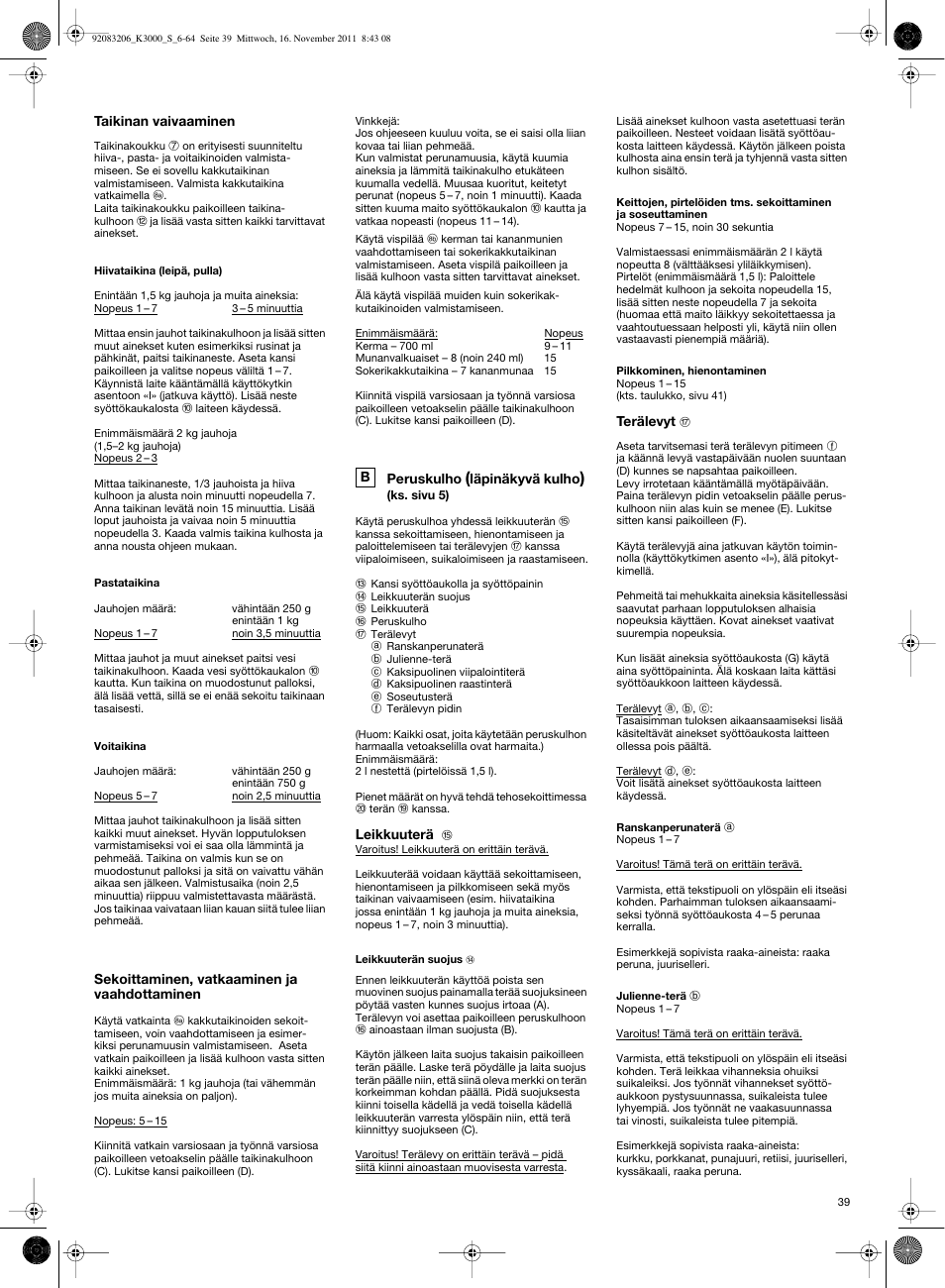 Braun MULTIQUICK 7 K3000 User Manual | Page 38 / 61