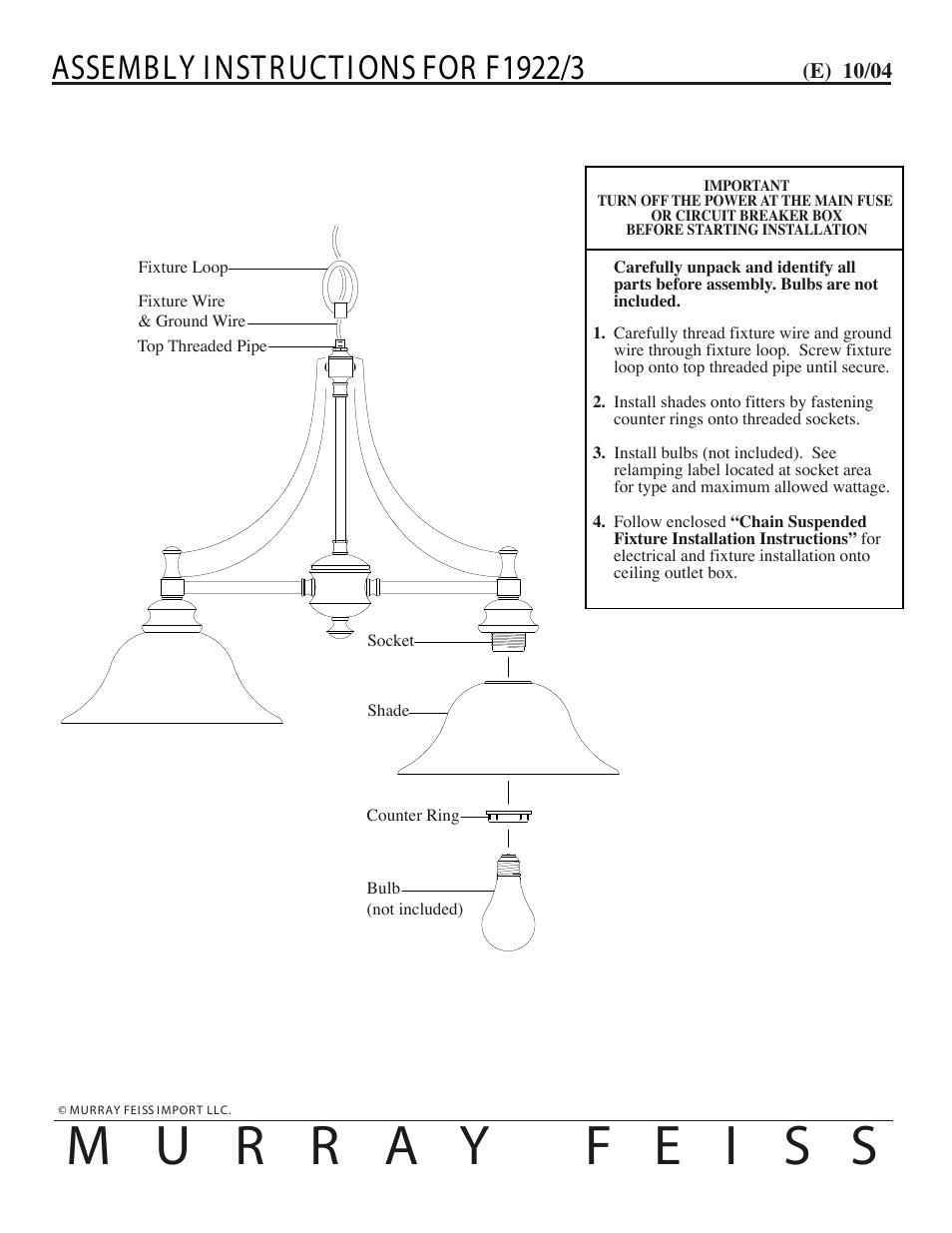 Feiss F1922-3 User Manual | 1 page