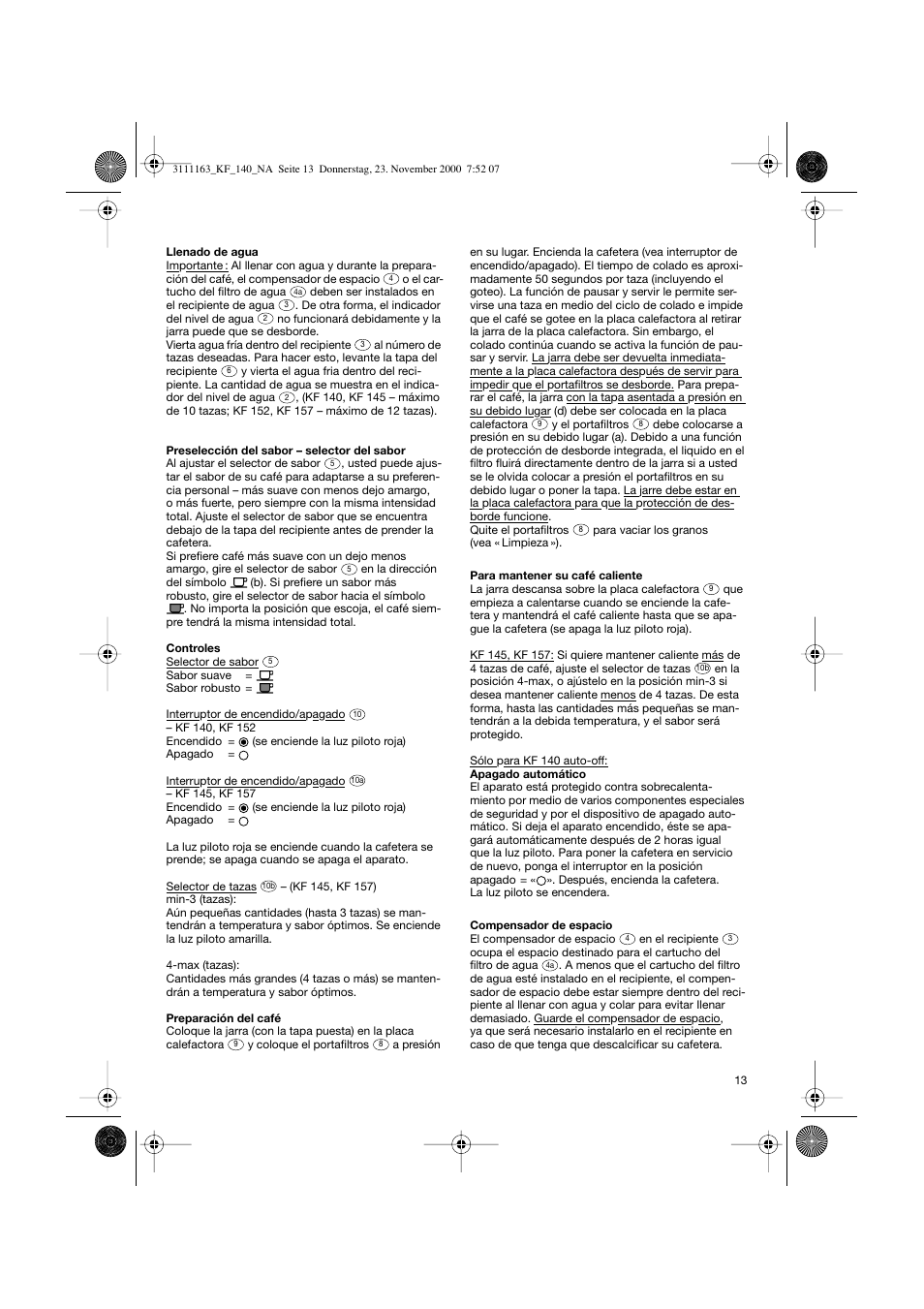 Braun KF 145 User Manual | Page 13 / 18