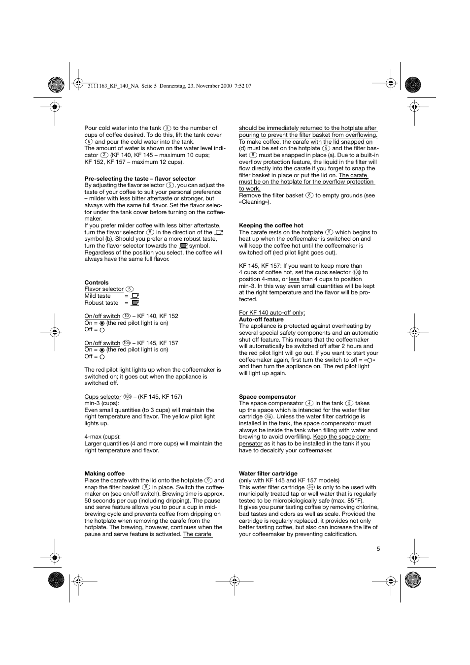 Braun KF 145 User Manual | Page 5 / 18