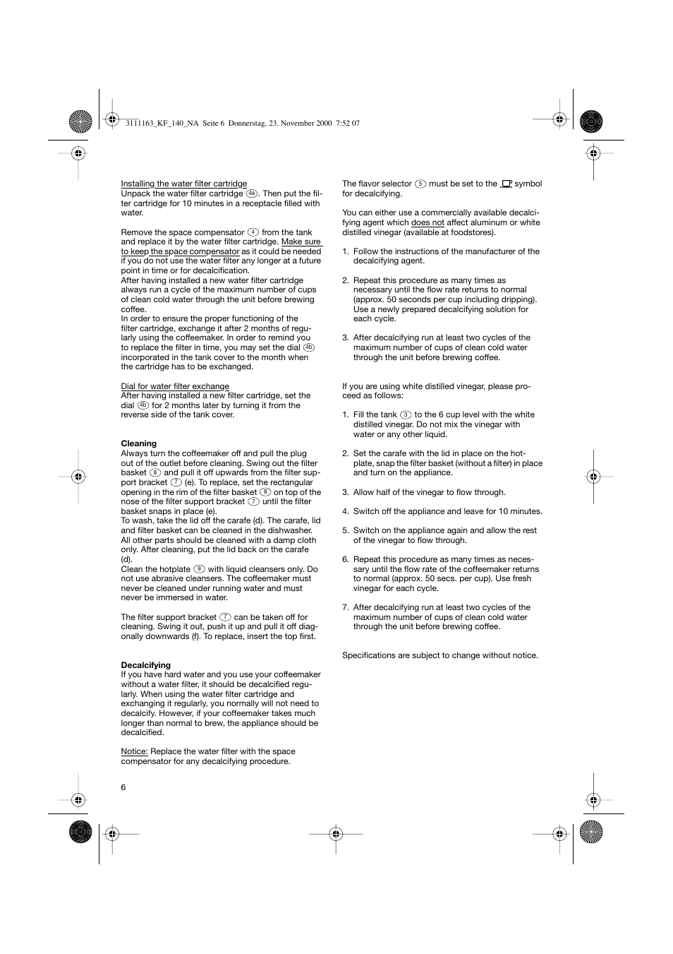 Braun KF 145 User Manual | Page 6 / 18