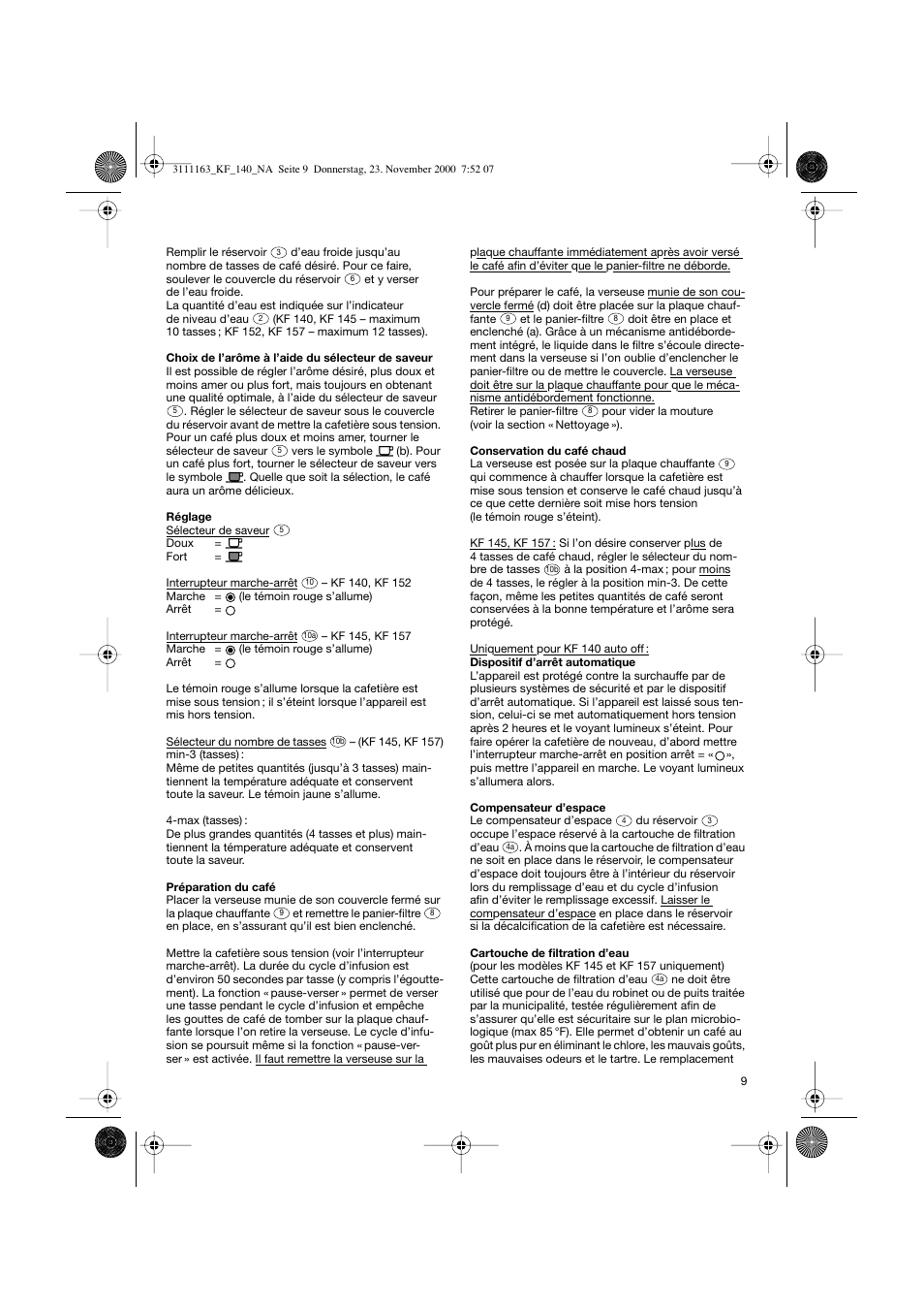 Braun KF 145 User Manual | Page 9 / 18