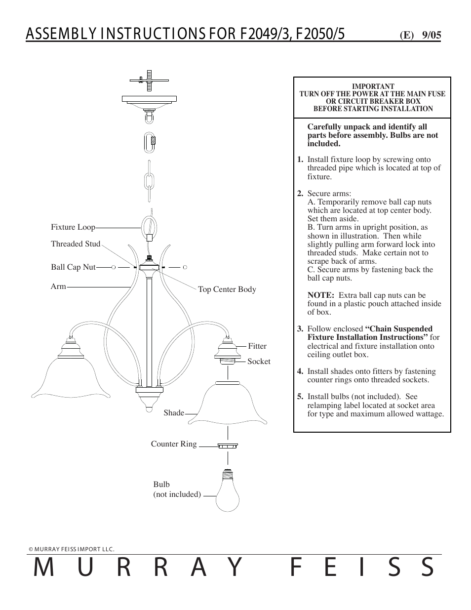 Feiss F2049-3 User Manual | 1 page