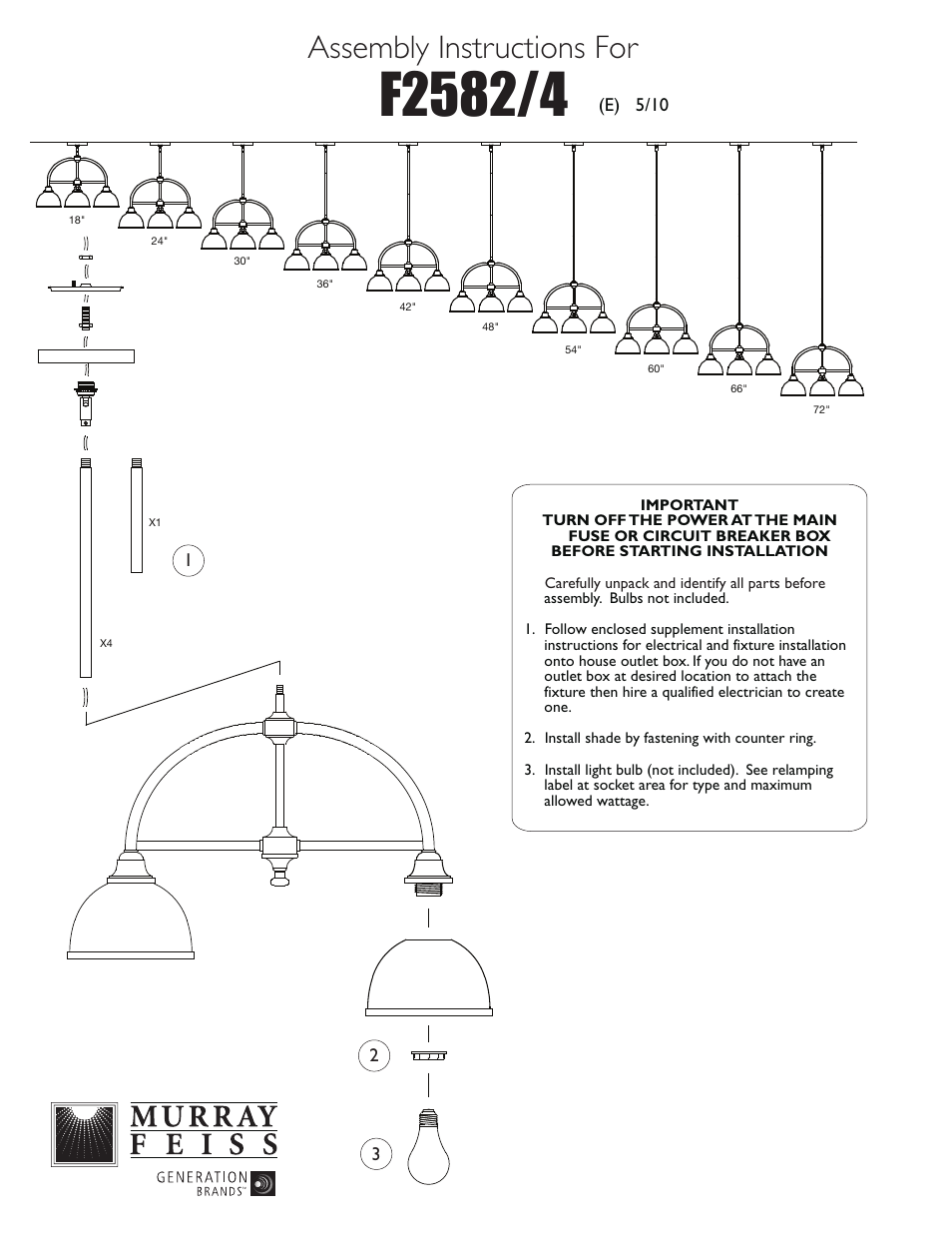 Feiss F2582-4 User Manual | 1 page