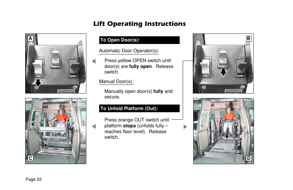 Lift operating instructions | Braun VL955 User Manual | Page 24 / 40