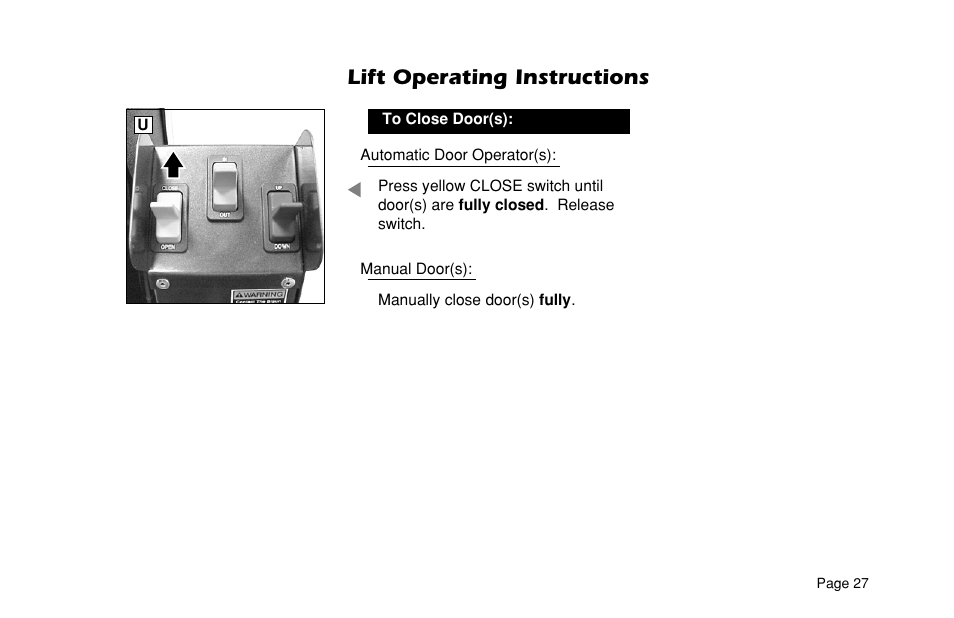 Lift operating instructions | Braun VL955 User Manual | Page 29 / 40