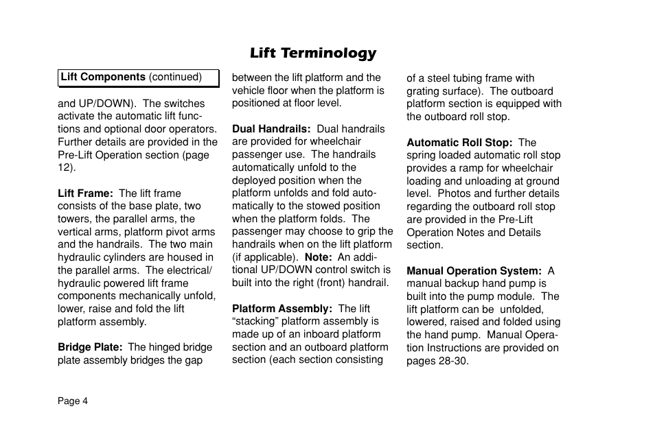 Lift terminology | Braun VL955 User Manual | Page 6 / 40
