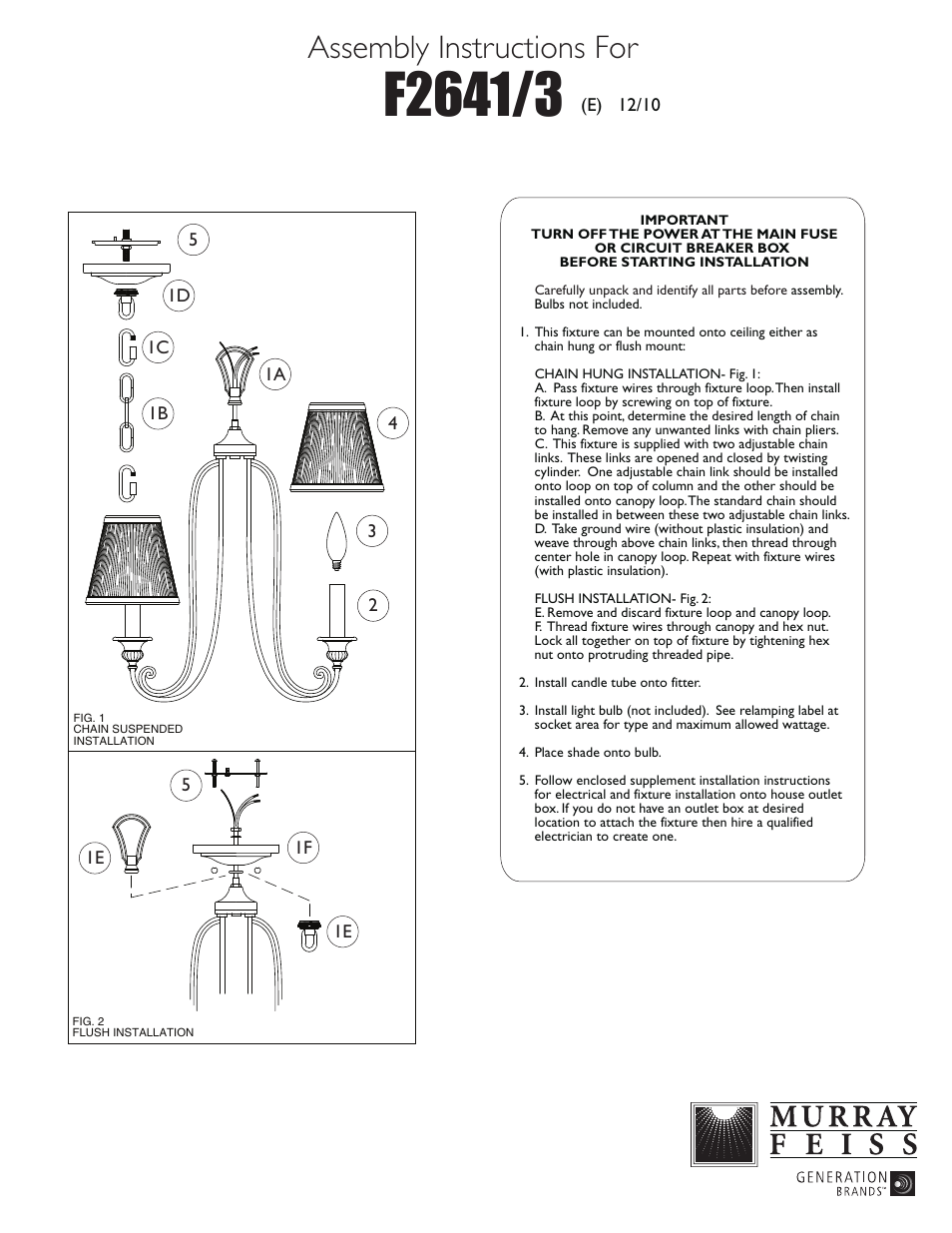 Feiss F2641-3 User Manual | 1 page