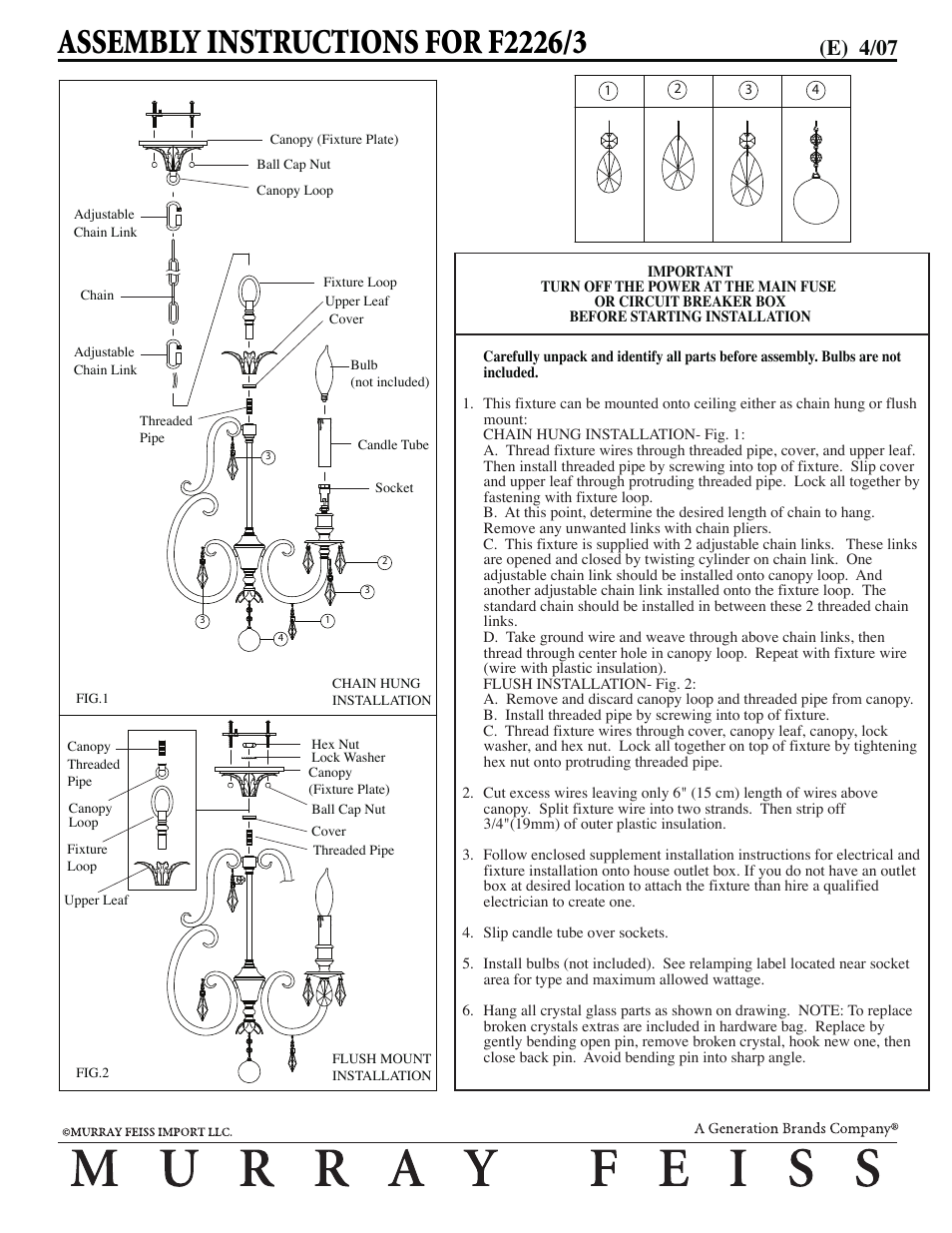 Feiss F2226-3 User Manual | 1 page