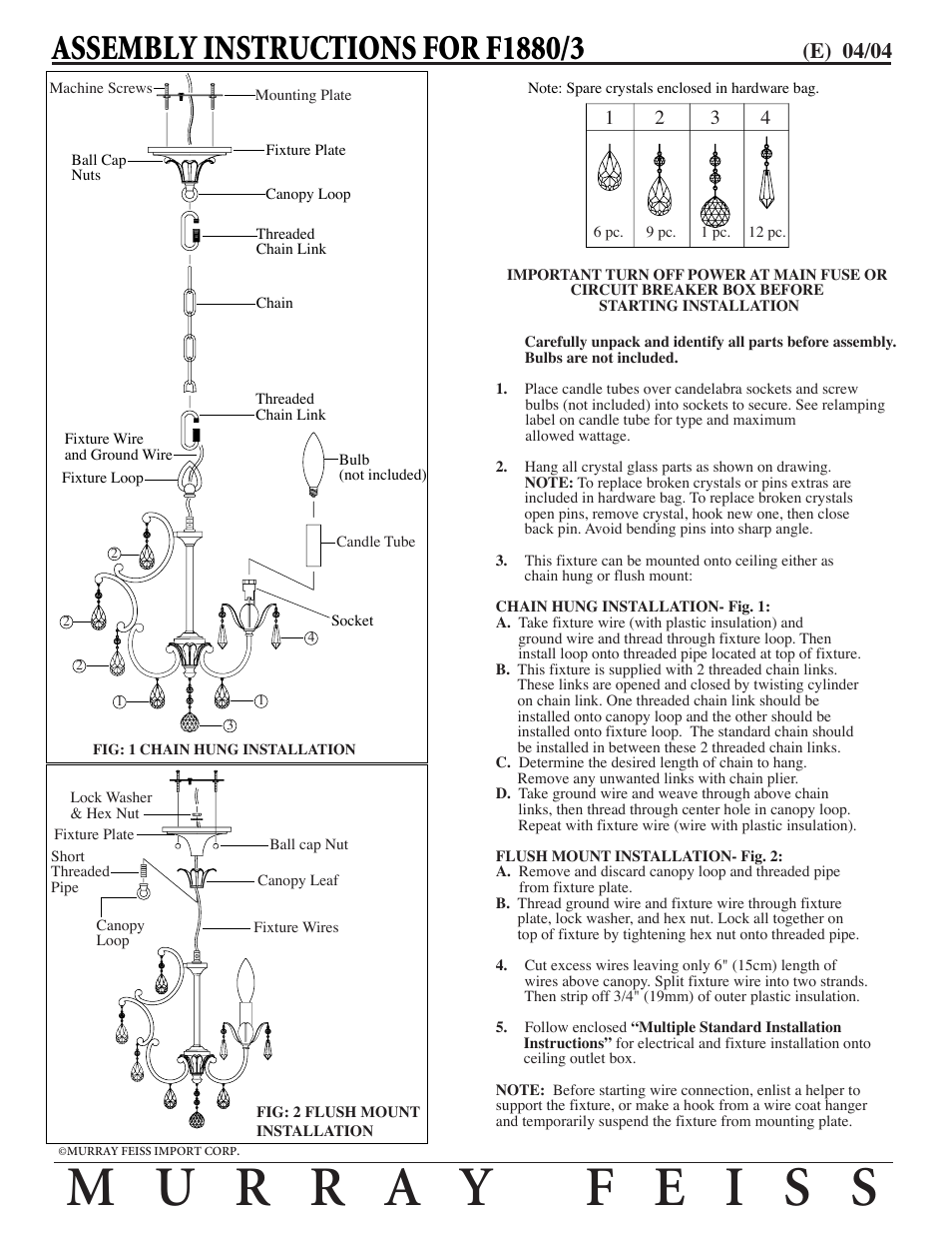 Feiss F1880-3 User Manual | 1 page