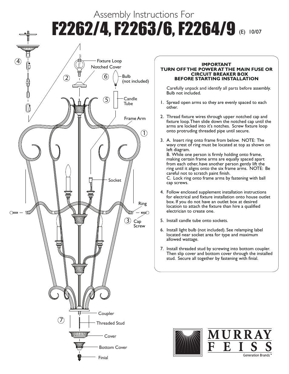 Feiss F2264-9 User Manual | 1 page