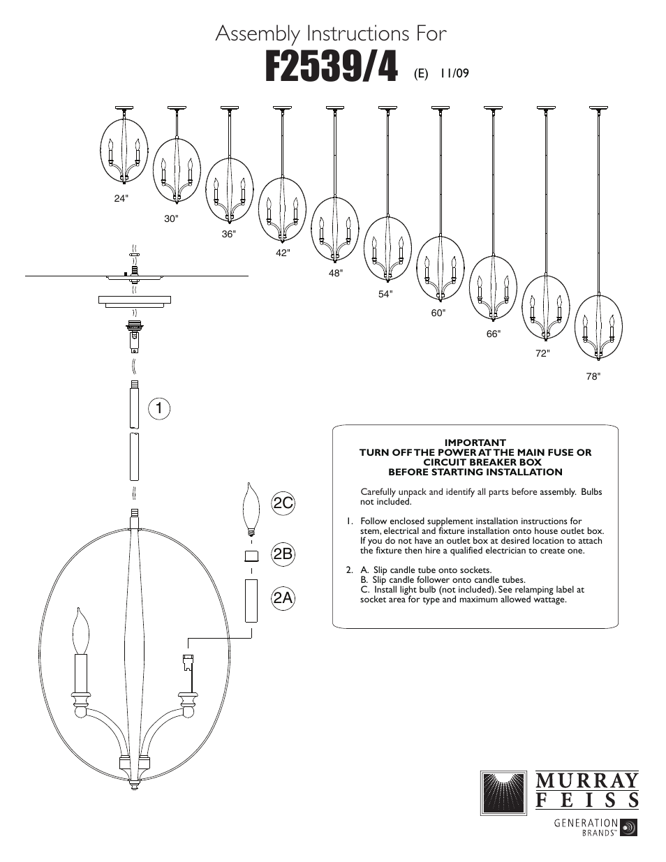 Feiss F2539-4 User Manual | 1 page