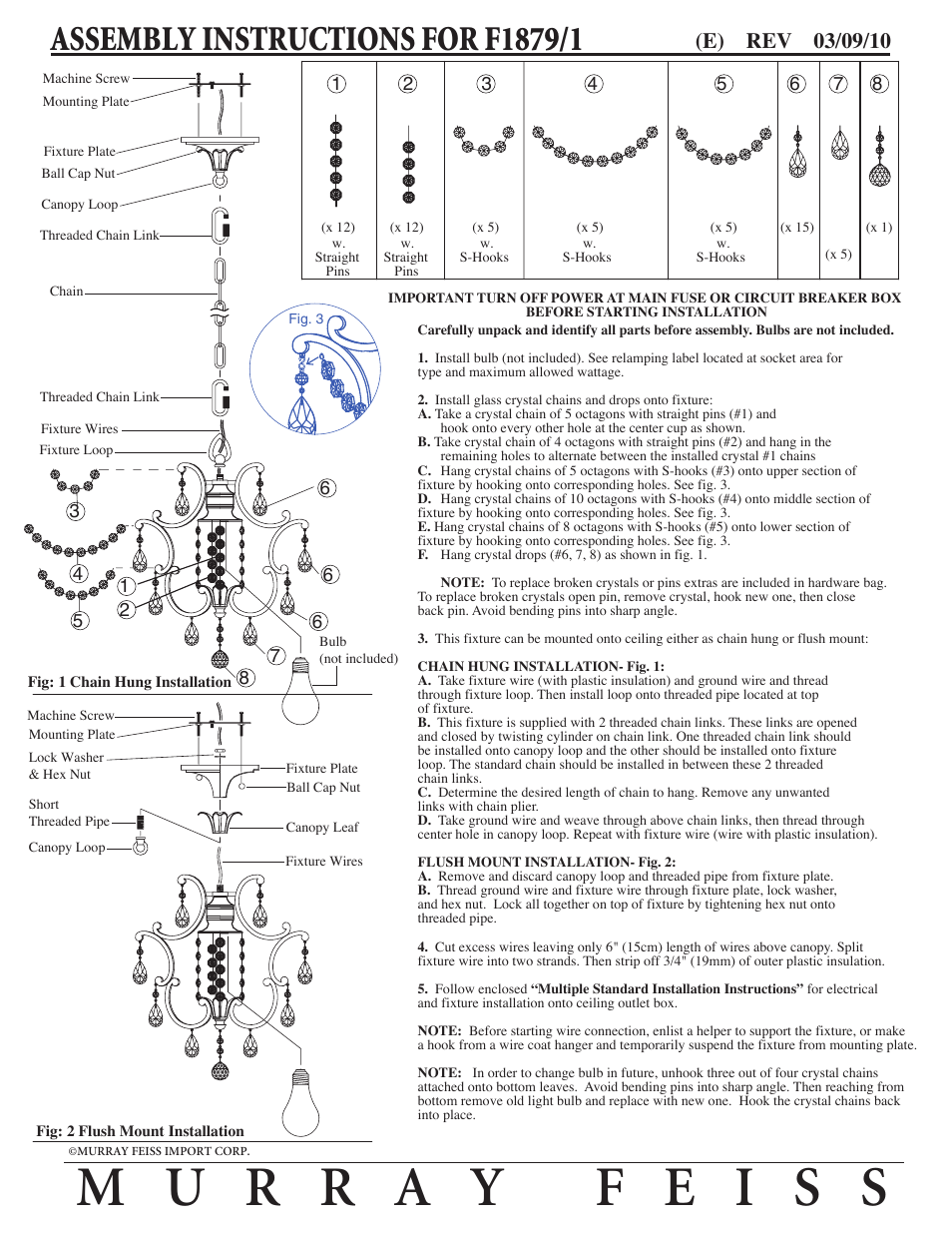 Feiss F1879-1 User Manual | 1 page