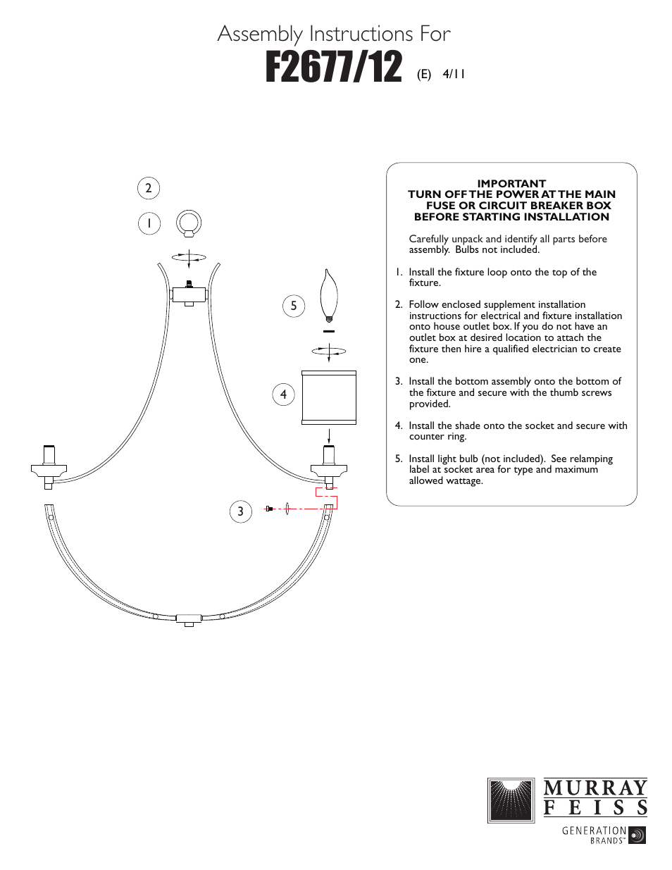 Feiss F2677-12 User Manual | 1 page