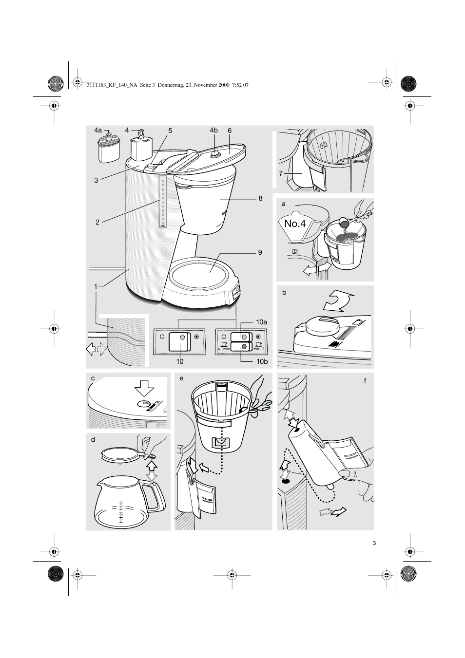 No.4, B7 a, 10a 10b | Braun 3111 User Manual | Page 3 / 18