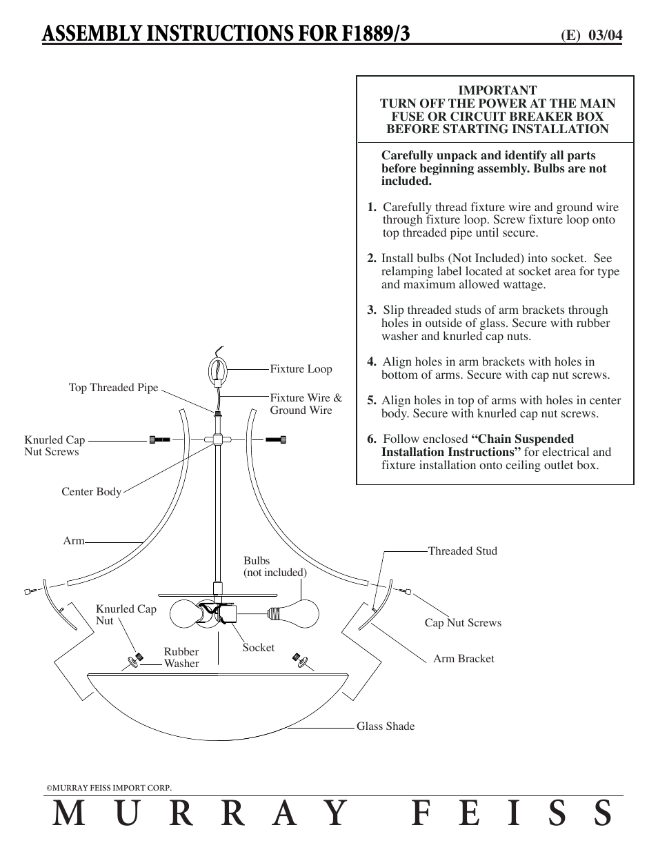 Feiss F1889-3 User Manual | 1 page